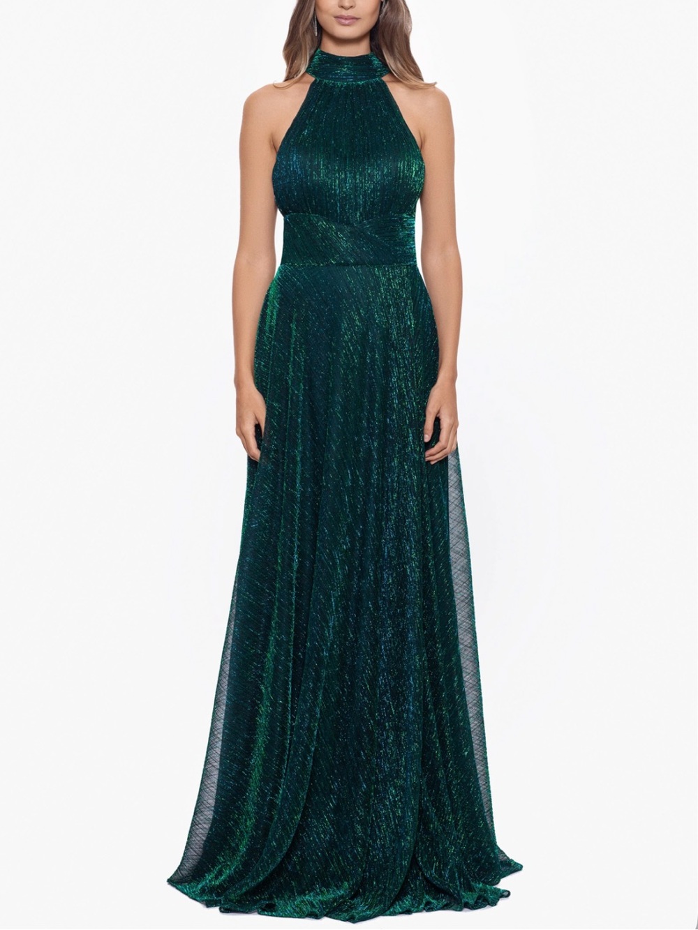 Adam Emerald Halter Maxi Gown